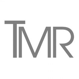Graues TMR-Logo auf weißem Hintergrund.