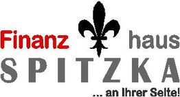 Logo mit Schriftzug: Finanzhaus SPITZKA, stilisierte Lilie, Slogan „...an Ihrer Seite!“.