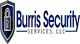 Burris Security Services logo with padlock shield design.