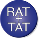 Blauer Kreis mit weißem Text "RAT + TAT".