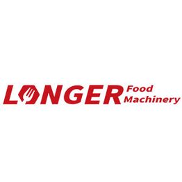 Logo von Longer Food Machinery in roter Schrift mit Gabel-Icon im "O".