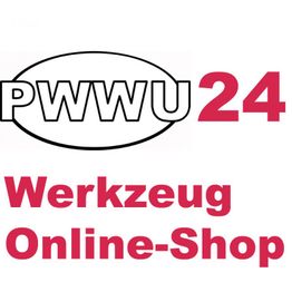 "PWWU24 Werkzeug Online-Shop Logo in Schwarz und Rot."