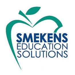 SmeKens Education Solutions logo with green apple outline design.