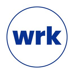 Blue "wrk" text inside a circular outline on a white background.