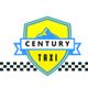 Century Taxi logo with a mountain on a yellow shield, checkered design below.