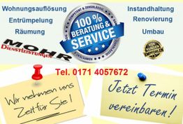 Dienstleistungen: Wohnungsauflösung, Renovierung. Kontakt: 0171 4057672. Jetzt Termin vereinbaren!