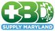 CBD Supply Maryland logo with green letters and a Maryland flag design.