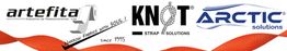 Drei Logos: Artefita, Knot Strap Solutions, und Arctic Solutions auf weißem Hintergrund.