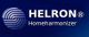 Logo mit Schriftzug "HELON® Homeharmonizer" auf dunkelblauem Hintergrund.