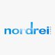 Blaues nordrei GmbH Logo auf weißem Hintergrund.