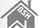 Grau-weißes Haussymbol mit den Buchstaben "BSH" in der Mitte.