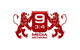 Rotes Logo mit zwei Löwen und der Zahl "9 3/4", darunter der Text "Media Network".