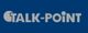 Logo mit dem Text "TALK-POINT" in blauer und weißer Farbe.