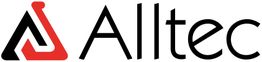 Alltec-Logo mit stilisiertem, rot-schwarzem "A" daneben schwarzer Schriftzug "Alltec".
