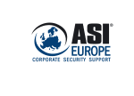 Logo von ASI Europe mit Weltkarte und Text "Corporate Security Support".