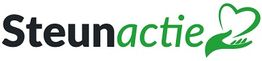 Logo van "Steunactie" met een groene hand die een hartvorm vasthoudt.