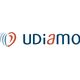 Logo con testo "UDIAmo" e un cuore stilizzato arancione e blu.
