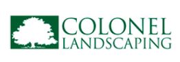Colonel Landscaping logo with a tree silhouette.