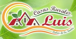 Logo de "Casas Rurales Luis" con imágenes de casas sobre fondo verde y texto "Calar de la Santa".