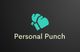 Logo met turquoise bokshandschoen en tekst "Personal Punch" op donkere achtergrond.