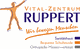 Logo von Vital-Zentrum Ruppert mit Slogan „Wir bewegen Menschen“ und drei farbigen Linien.