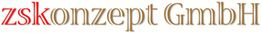 Textlogo "zskonzept GmbH" in Rot und Braun auf weißem Hintergrund.