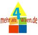 Buntes Logo mit der Zahl 4, Schriftzug "mehr als waen.de" und geometrischen Formen.