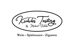 Logo von Kuhles Tasting: Wein, Spirituosen, Zigarren in elegantem Schriftzug.