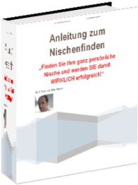 Buchcover "Anleitung zum Nischenfinden" mit Untertitel und Porträtbild.