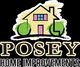 Logo of Posey Home Improvements with a stylized house and trees, text below reads "Home Improvements."