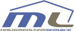 Logo mit blau-grauen Buchstaben „mrt“ und dem Text „Hausmeisterservice“ darunter.