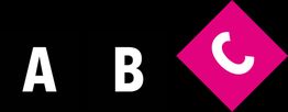 Buchstaben A, B, C auf schwarzem Hintergrund, wobei C in einem pinken Quadrat steht.