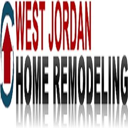 Logo with text: "West Jordan Home Remodeling" featuring a circular red and blue design.