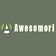 Logo of "Awesomori" in white and green on a gray background.