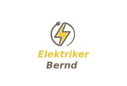 Logo mit Blitzsymbol und Schriftzug "Elektriker Bernd" in gelb und braun vor weißem Hintergrund.