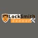 Locksmith Kenner logo with a shield, lock, and wrench on a gray background.