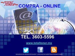 Compra en línea de Total Toner; sitio web y redes sociales al final.