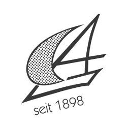 Abstraktes Logo mit einer Segel-Form, Text: "seit 1898".