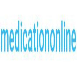 Text "medicationonline" in blue, written without spaces.