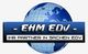 Logo mit Text "EHM EDV" und "Ihr Partner in Sachen EDV" vor einem Globus-Hintergrund.