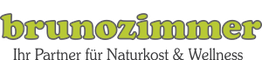 "Logo von Bruno Zimmer, Partner für Naturkost und Wellness, in grünem und grauem Text."