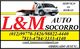 Cartão com contatos da L&M Auto Socorro, serviço 24 horas, e imagem de caminhão de reboque.