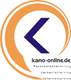 Kano-online.de-Logo mit orangem Kreis und blauem Pfeil. Text: Personalentwicklung, Verkaufstraining.