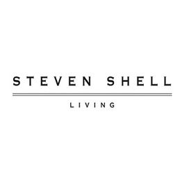 "Steven Shell Living logo with text in black on a white background."