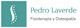 Logo de Pedro Laverde, Fisioterapia y Osteopatía, con una columna vertebral estilizada.