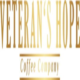 "Veteran's Hope Coffee Company logo in gold text on a white background."