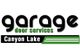 "Logo for Garage Door Services, Canyon Lake, with bold black and green text."