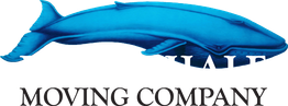 Blue Whale Moving Company logo with a blue whale illustration.
