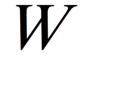 Großer schwarzer Buchstabe "W" auf weißem Hintergrund.