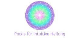 Buntes Mandala mit dem Text "Praxis für intuitive Heilung" darunter.
